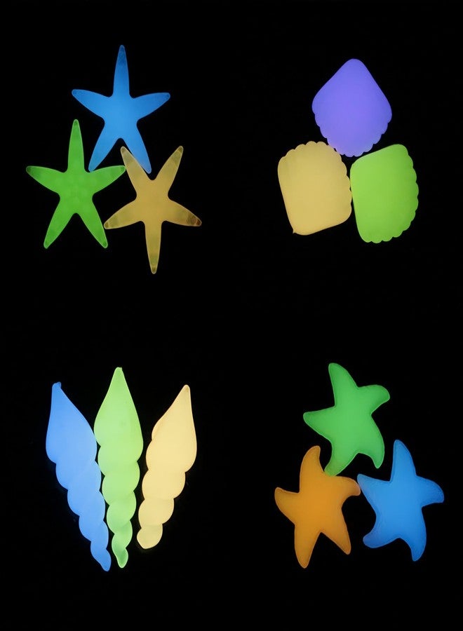 SUSOYAOCHEN 50PCS Luminous Stone, Glow in The Dark Conch Starfish,Glowing Rocks Fish Tank for Swimming Pool Aquarium Plant Pots Bonsai Walkway Driveway Garden Decoration - Image 3